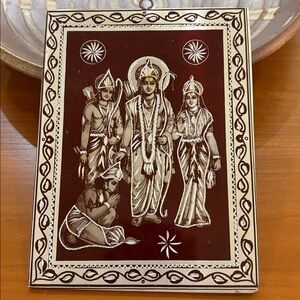 God Ram, Godess Sita, Lakshman and Bhagwan Hanuman on metal. Ideal for any home